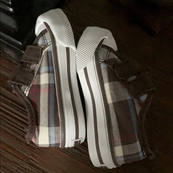 GYMBOREE Infant Plaid Velcro Sneaker - Brown - Picture 1 of 12